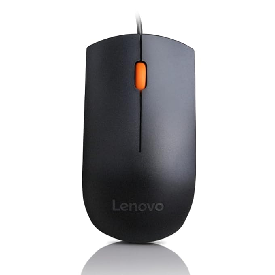 Lenovo 120 Wired Plug & Play USB Mouse, High Resolution 1600 DPI Optical Sensor